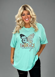 30 GT {Butterfly Embrace} Mint Graphic Tee PLUS SIZE XL 2X