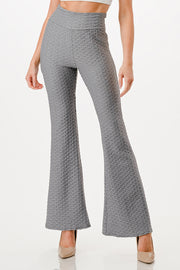 BT-L {Anybody But Ordinary} H. Grey Waffle Knit Flared Pants PLUS SIZE 1X 2X 3X