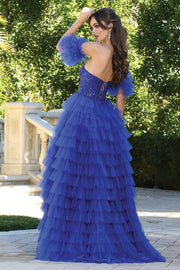 LD-G {Royal Fit} Royal Blue Ruffle Gown PLUS SIZE 2X