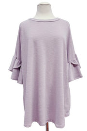 30 SSS {Icing On Top} Lavender Ruffle Sleeve Top EXTENDED PLUS SIZE 4X 5X 6X