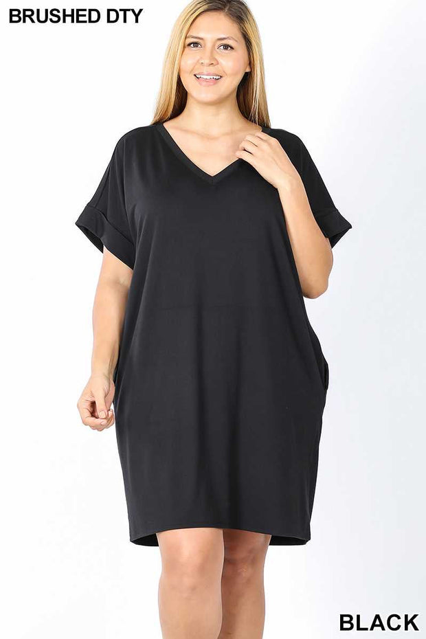 65 SSS-V {Midnight Special} Solid Black Tunic w Pockets PLUS SIZE 1X 2X 3X