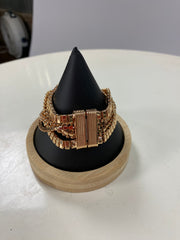 BRACELET {Feeling Grand} Gold Bead & Rhinestone Bracelet