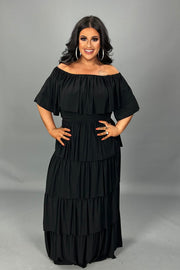 99 SET {Pure Elegance} BLACK 2 Piece Ruffle Skirt Set PLUS SIZE 1X 2X 3X