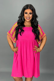 49 CP-C {Channel Confidence} Umgee Pink Crochet Dress PLUS SIZE XL 1X 2X