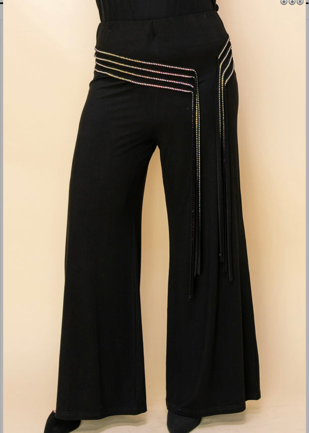 BT-R {Vocal Found My Forever} Black Dress Pants w/Stud Fringe PLUS SIZE XL 2X 3X