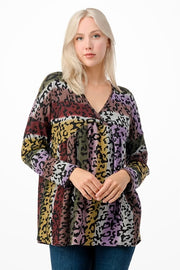 17 PLS {What A Hottie} Multi-Color Leopard Print Top PLUS SIZE 1X 2X 3X