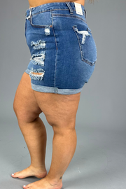 BT-99 {Wax Jean} Med. Stretch Mom Shorts PLUS SIZE XL 2X 3X