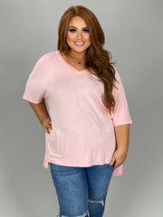 27 SSS-A {Feeling Carefree} DUSTY PINK Solid Top PLUS 1X, 2X, 3X