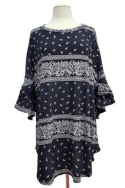 100 PSS {Pleasing Paisley} Black Paisley Print Top EXTENDED PLUS SIZE 2X 3X 4X  TRUE TO SIZE!!