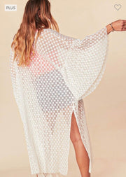 LD-P {Drawn To Lace} Ivory SALE!  Lace Duster PLUS SIZE XL 2X 3X