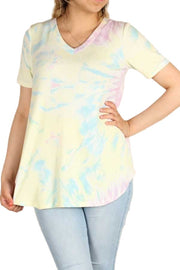 27 PSS {Something About A Tie Dye} Yellow Tie Dye Top EXTENDED PLUS SIZE 3X 4X 5X