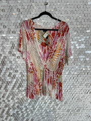 PSS-A M-109 {City Chic} Multi-Color V-Neck Top PLUS SIZE