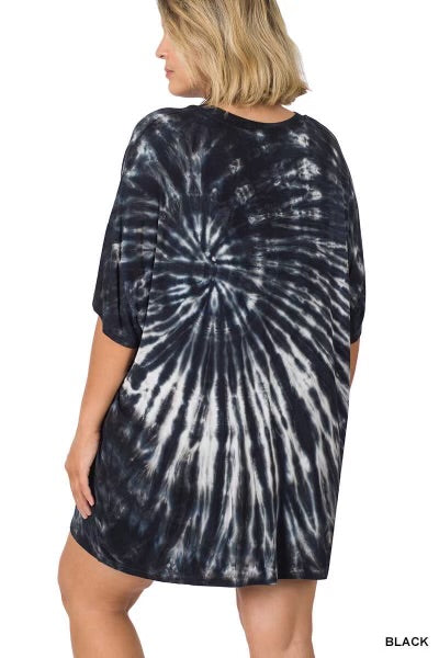 75 PSS {Shot In The Dark} Black Tie Dye Top PLUS SIZE 1X 2X 3X