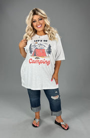 90 GT-C {Let's Go Camping} Ash Grey Graphic Tee PLUS SIZE 3X