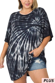 75 PSS {Shot In The Dark} Black Tie Dye Top PLUS SIZE 1X 2X 3X