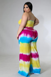 99 SET {Admittedly Extra} Yellow Tie Dye Bandeau Pant Set EXTENDED PLUS SIZE 5X