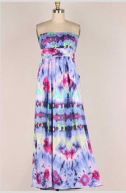 LD {Island Breeze} Multi-Color Strapless Long Dess PLUS SIZE XL 2X 3X