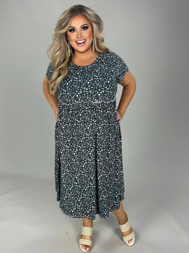 65 PSS {Loved Forever} Dark Green Floral Babydoll Dress PLUS SIZE 1X 2 Curvy Boutique Plus Size Clothing 65 PSS {Loved Forever} Dark Green Floral Babydoll Dress PLUS SIZE 1X 2 Curvy Boutique Plus Size Clothing