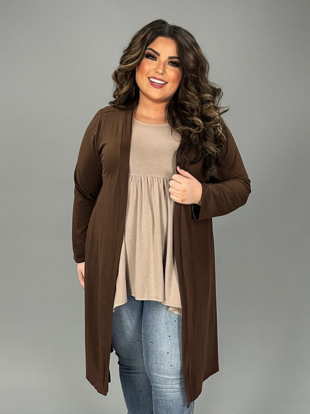 OT-O {Free Falling} BROWN Slouchy Pocket Cardigan