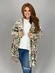 OT-A {Fitting In Nicely} Mocha Grey Soft Knit  Cardigan PLUS SIZE XL 2X 3X