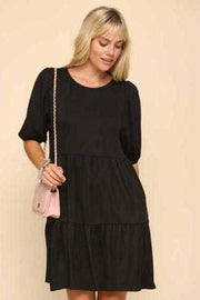 37 SQ {Love Is The Key} Black Tiered Dress PLUS SIZE XL 2X 3X