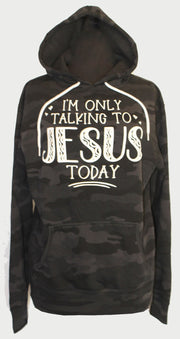 20 GT {Talking To Jesus Today} Black Camo Graphic Hoodie PLUS SIZE 3X