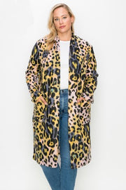 15 OT {No Approval Needed}  Yellow/Pink  Leopard Cardigan EXTENDED PLUS SIZE 3X 4X 5X