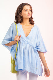 92 SSS {Reach For The Sky} Sky Blue Cinched Waist Poncho PLUS SIZE 1X 2X 3X