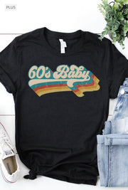 22 GT-T {60's Baby} Heather Black Graphic Tee PLUS SIZE 2X 3X