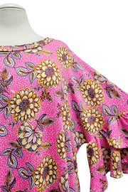 24 PSS {Making Life Great} Pink/Yellow Floral Top EXTENDED PLUS SIZE 4X 5X 6X (Size Up 1 Size)