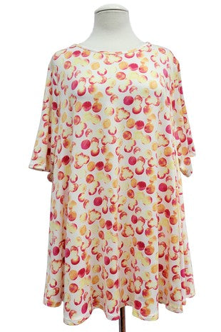 55 PSS {Chic Happens} Ivory Top w/Yellow & Fuchsia Dots EXTENDED PLUS SIZE 4X 5X 6X