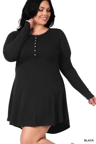 88 SLS {When You Notice} Black A-Line Dress PLUS SIZE 1X 2X 3X