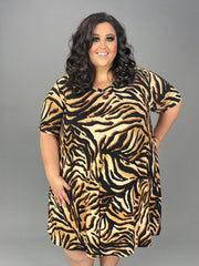 97 PSS-I {No Invitations} Brown Animal Print Dress EXTENDED PLUS SIZE 3X 4X 5X