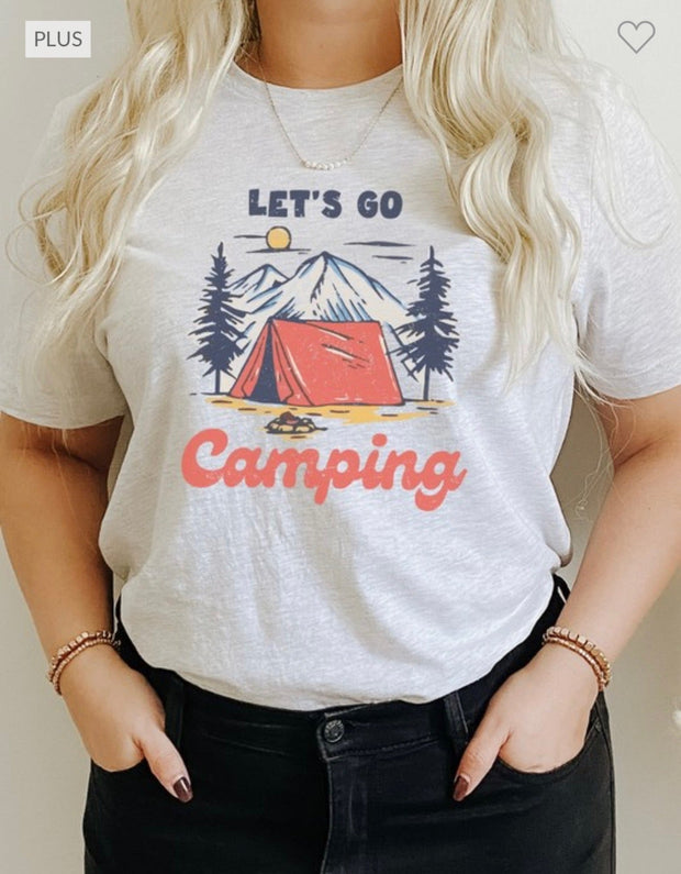 90 GT-C {Let's Go Camping} Ash Grey Graphic Tee PLUS SIZE 3X