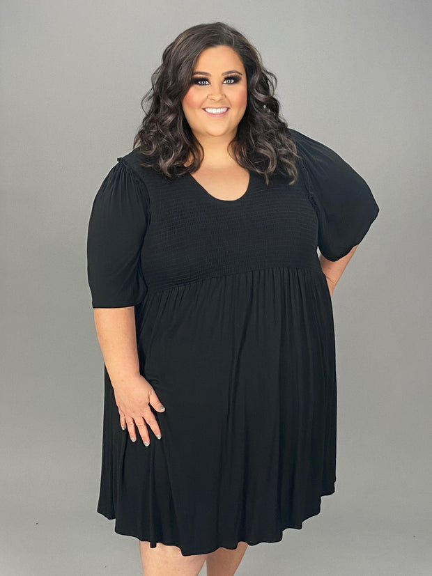 33 SSS-S {Look Stunning In Curvy} Black Smocked Dress CURVY BRAND!!! E Curvy Boutique Plus Size Clothing 33 SSS-S {Look Stunning In Curvy} Black Smocked Dress CURVY BRAND!!! E Curvy Boutique Plus Size Clothing
