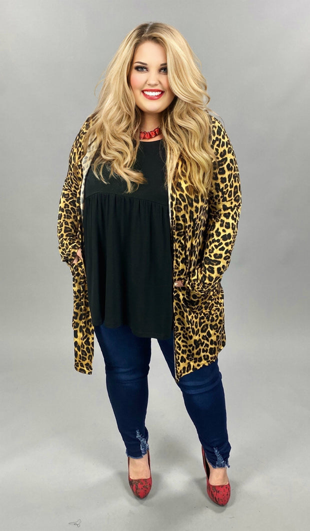 22 OT-P {Hold On Tight} Leopard SALE!!! Hooded Cardigan PLUS SIZE XL 2X 3X