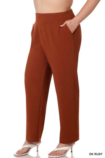 LEG-21 {Setting The Standard} Rust Wide Waistband Pants PLUS SIZE 1X 2X 3X