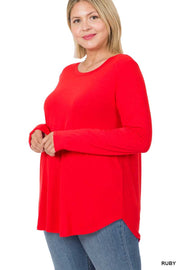 73 SLS {Here I Stand} Ruby Red Round Neck Top PLUS SIZE 1X 2X 3X