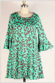 26 PQ-I {Envious Feelings} Green Brown Animal Print Top   PLUS SIZE 1X 2X 3X SALE!!!!