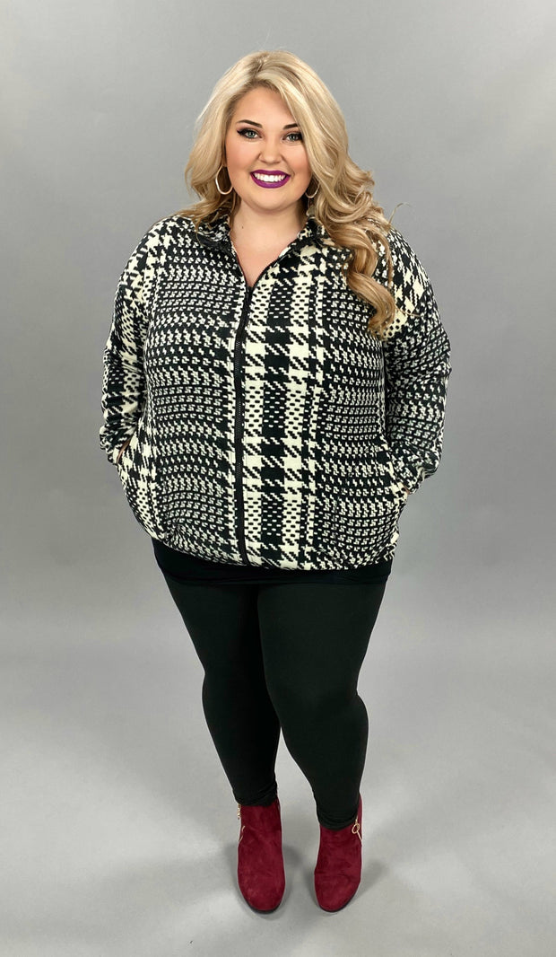 26 OT-C {Smooth Moves}  Black White Printed Jacket SALE!! PLUS SIZE XL 2X 3X
