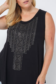 39 SV {After Everything} VOCAL Black Ribbed Top w/Studs PLUS SIZE XL 2X 3X