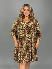 17 PQ {Putting On A Show} Leopard Print V-Neck Dress PLUS SIZE 1X 2X 3X