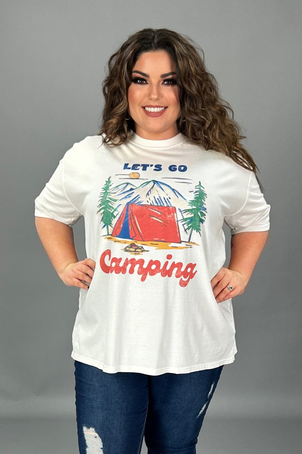 33 GT-C (Let's Go Camping) Ivory Graphic Tee PLUS SIZE 1X 2X 3X