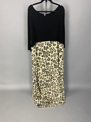 LD-P {In Your Sights} Black/Taupe Leopard Print Maxi Dress EXTENDED PLUS SIZE 3X 4X 5X