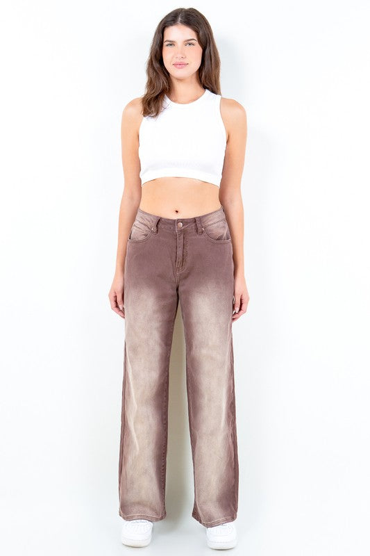 BT {Simply Stylish} Brown Acid Washed Denim Jeans PLUS SIZE XL 2X 3X