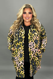 15 OT {No Approval Needed}  Yellow/Pink  Leopard Cardigan EXTENDED PLUS SIZE 3X 4X 5X