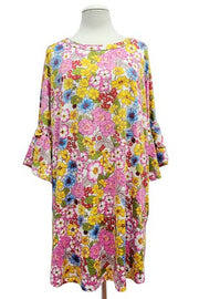 23 PSS {Lost In The Beauty} Pink/Multi-Color Floral Top EXTENDED PLUS SIZE 4X 5X 6X (Size Up 1 Size)
