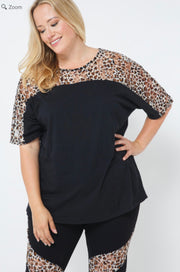 52 CP {Wild Like This} VOCAL Black Leopard Lace Top PLUS SIZE XL 2X 3X