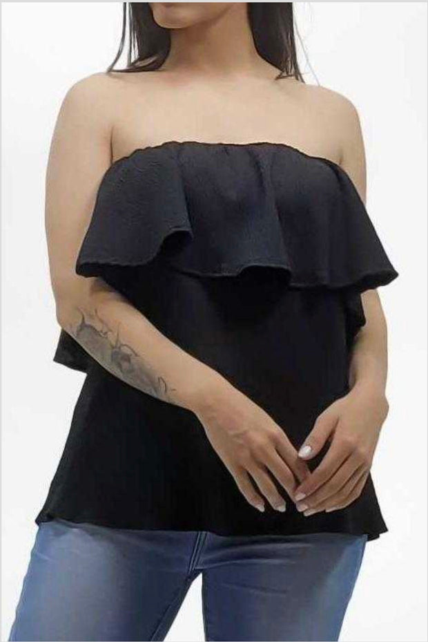 71 OS-A {Midnight Desires} O/S Black Top Plus Size 1X 2X 3X