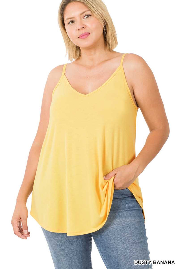 TANK {Beautiful Things} Yellow V-Neck Tank  PLUS SIZE 1X 2X 3X